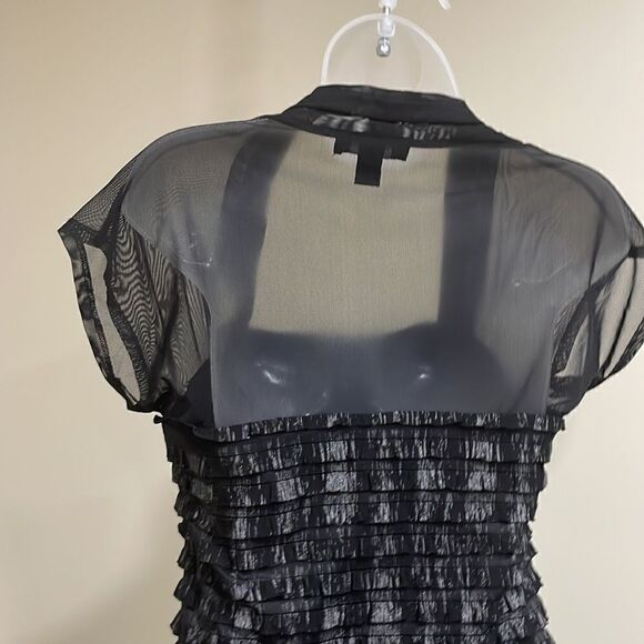 NWOT R&M Richards black and grey sheer layered dress. Size 8 M medium - Picture 5 of 10
